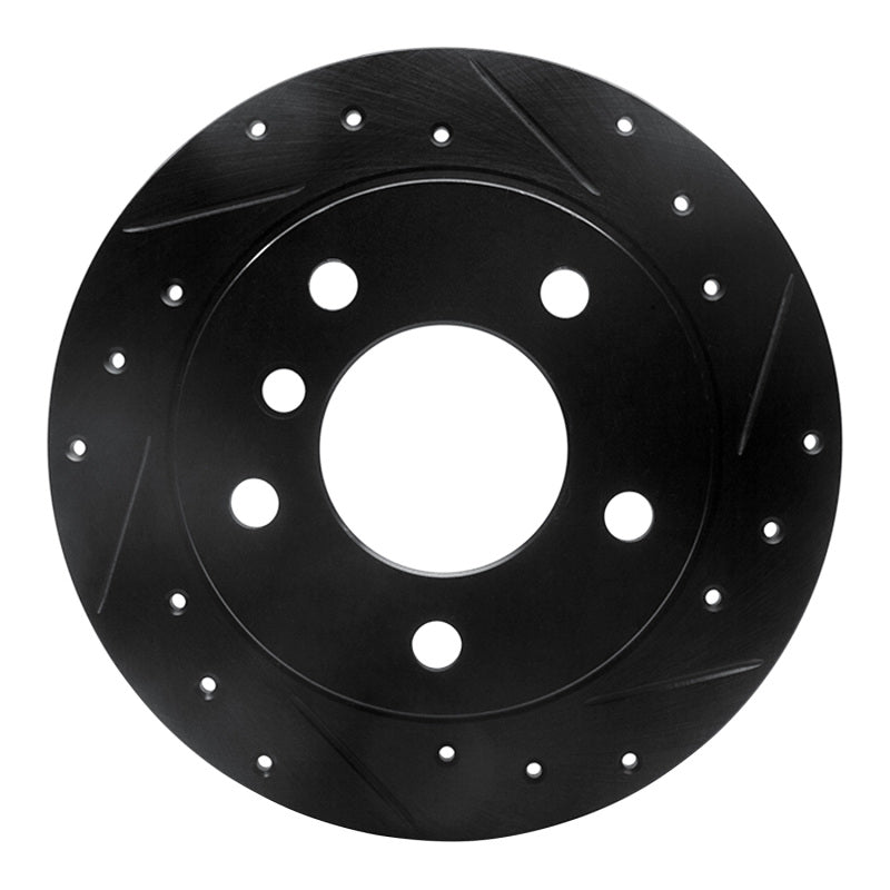 R1 Concepts R1 95-99 BMW 318TI Rear Right Drilled & Slotted Black Brake Rotor