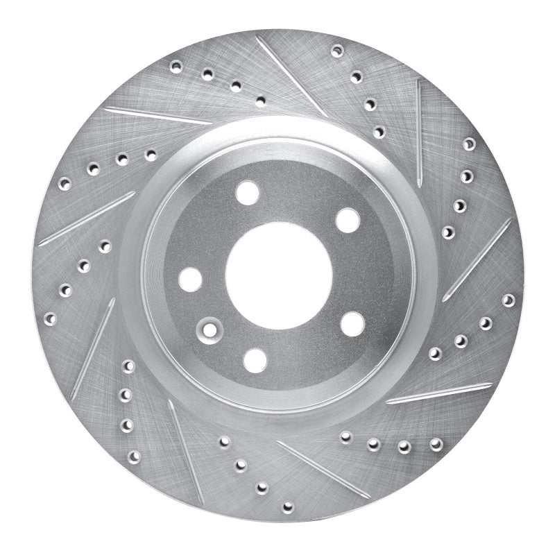 R1 Concepts R1 11-19 Ford Flex Front Right Drilled & Slotted Silver Brake Rotor