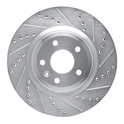 R1 Concepts R1 11-19 Ford Flex Front Right Drilled & Slotted Silver Brake Rotor