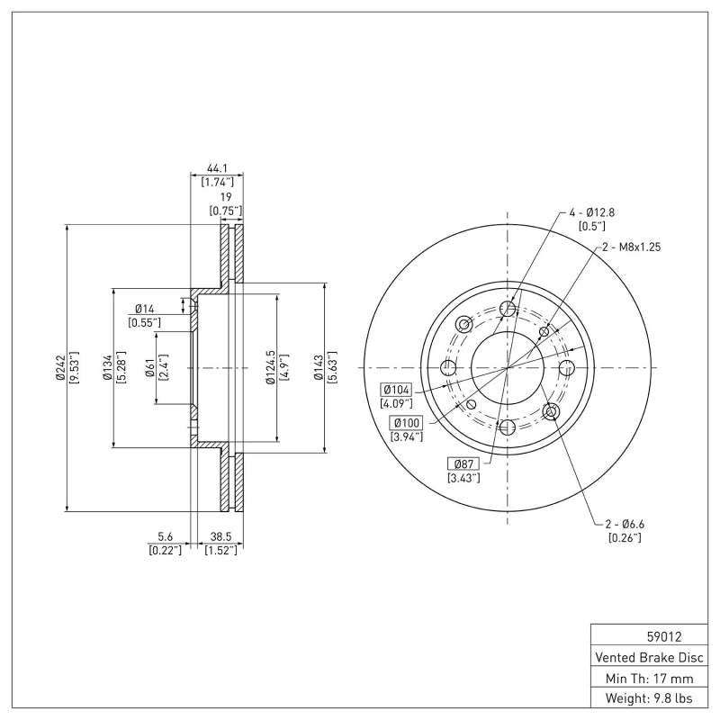 DFC 86-91 Acura INTEGRA Front GeoSPEC Coated Rotor