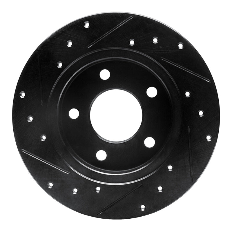 R1 Concepts R1 88-92 Dodge Monaco Rear Right Drilled & Slotted Black Brake Rotor