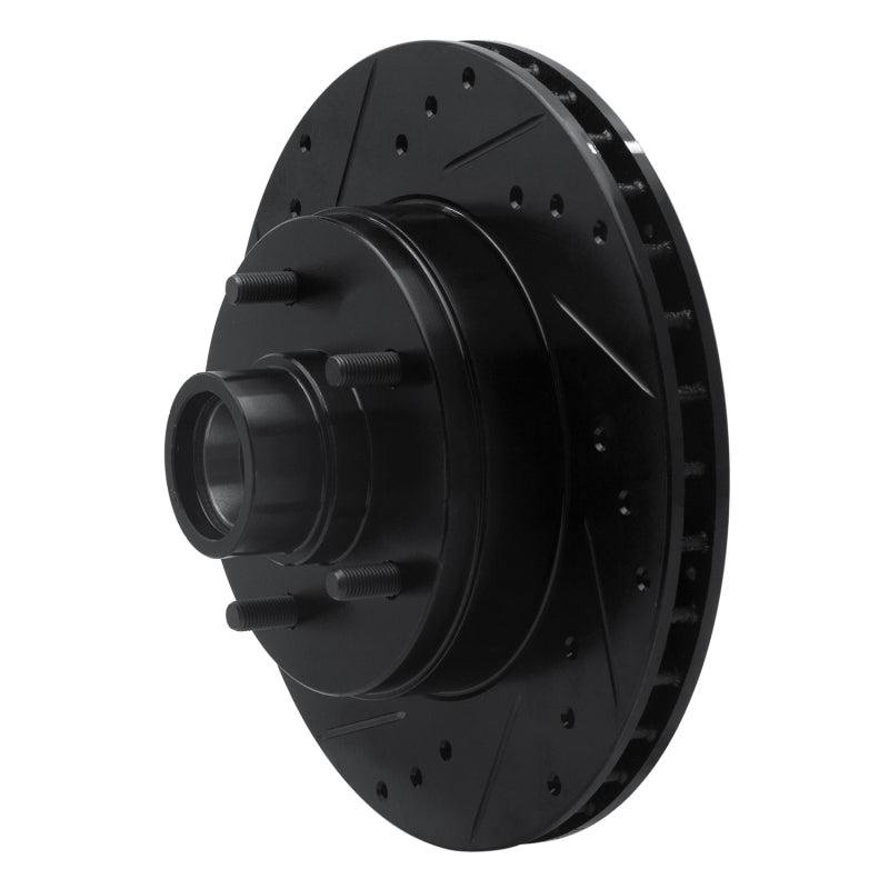 R1 Concepts R1 91-96 Buick COMMERCIAL CHASSIS Front Left Drilled & Slotted Black Brake Rotor