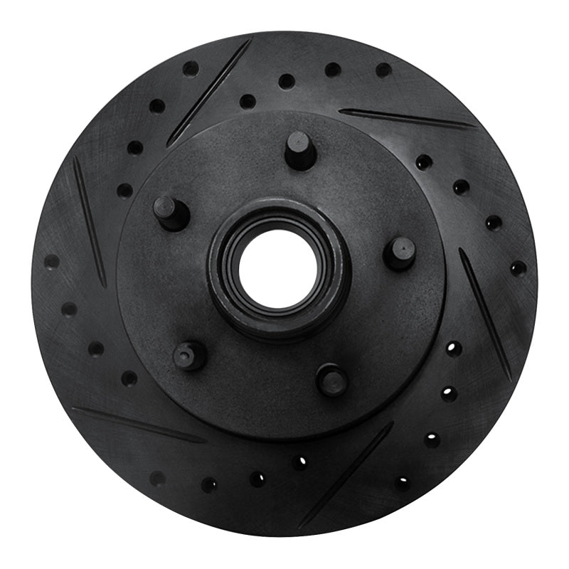 R1 Concepts R1 95-97 Ford Ranger (USA/Canada) Front Left Drilled & Slotted Black Brake Rotor