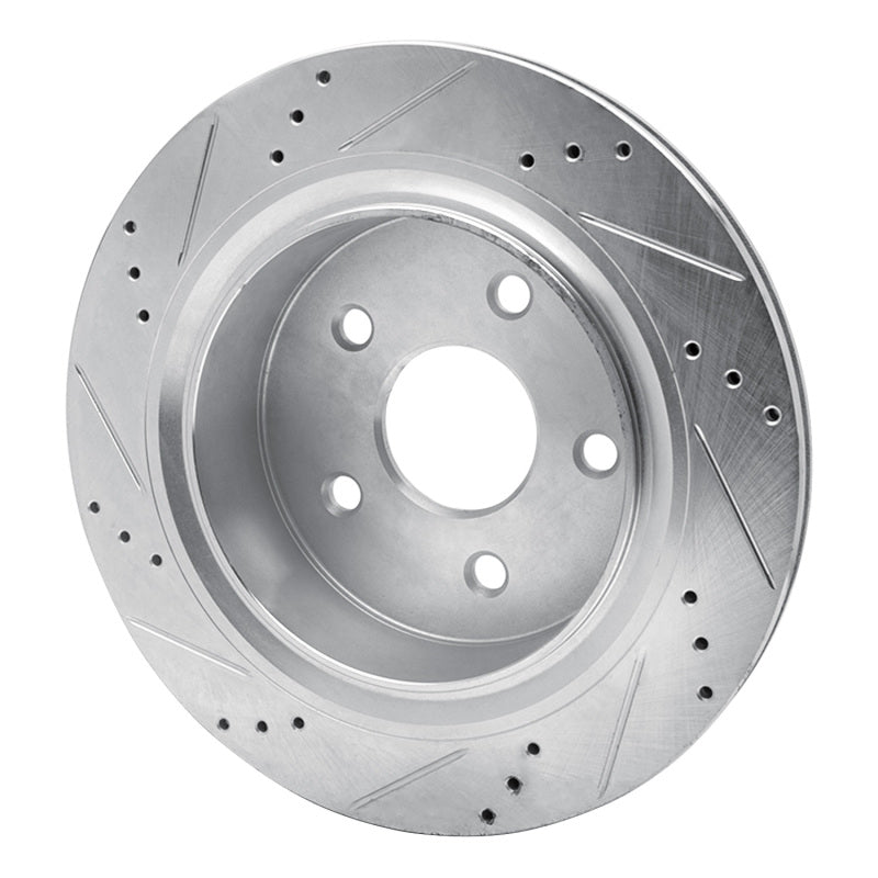 R1 Concepts R1 02-24 Chrysler ASPEN Rear Right Drilled & Slotted Silver Brake Rotor