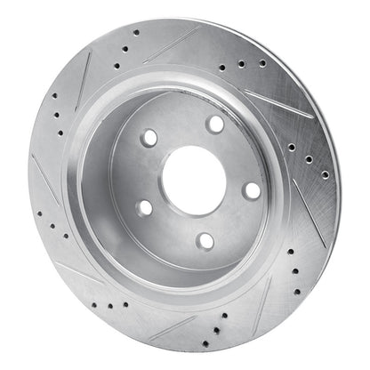 R1 Concepts R1 02-24 Chrysler ASPEN Rear Right Drilled & Slotted Silver Brake Rotor