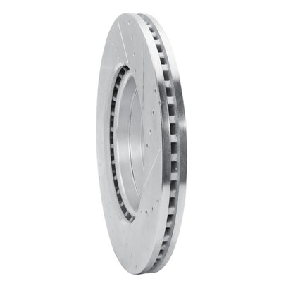 R1 Concepts R1 2019-2025 Ram 1500 Front Left Drilled & Slotted Silver Brake Rotor