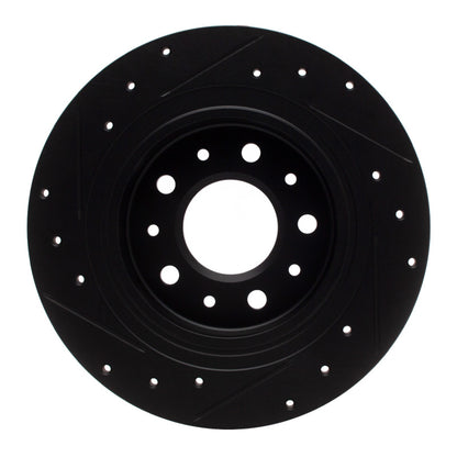 R1 Concepts R1 2016-2025 Buick LaCrosse Rear Right Drilled & Slotted Black Brake Rotor
