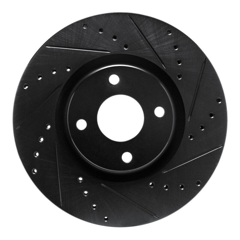 R1 Concepts R1 18-22 Ford Ecosport Front Right Drilled & Slotted Black Brake Rotor