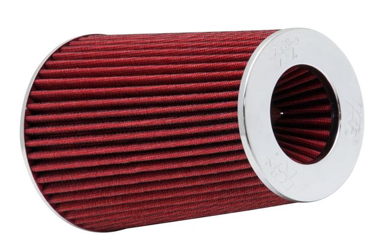K&N Engineering K&N Universal Air Filter Chrome Round Tapered Red -4in Flange ID x 1.125in Flange Length x 5.5in H