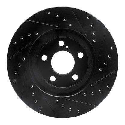 R1 Concepts R1 01-10 Chrysler PT Cruiser Front Left Drilled & Slotted Black Brake Rotor