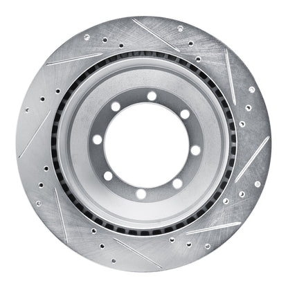 R1 Concepts R1 08-19 Ford E-350 Super Duty Rear Left Drilled & Slotted Silver Brake Rotor