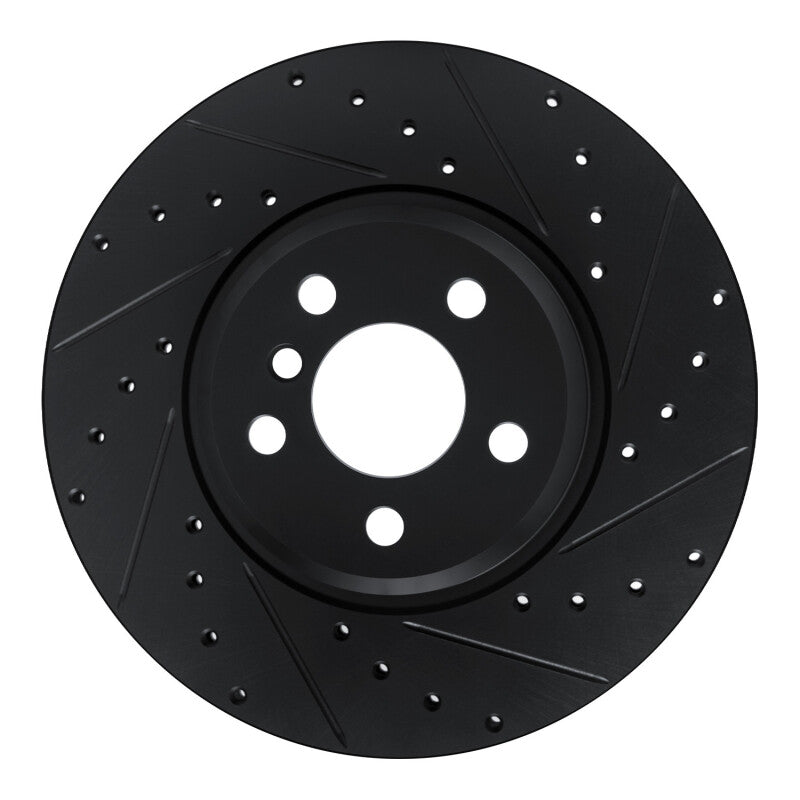 R1 Concepts R1 18-25 BMW 330I Front Right Drilled & Slotted Black Brake Rotor
