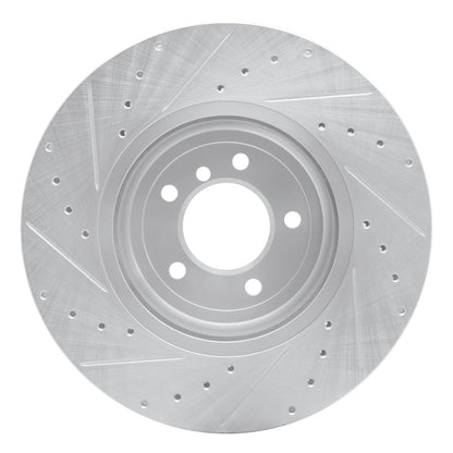 R1 Concepts R1 04-10 BMW 650I Coupe Front Right Drilled & Slotted Silver Brake Rotor