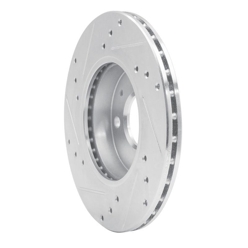 R1 Concepts R1 88-06 Nissan NX Front Right Drilled & Slotted Silver Brake Rotor