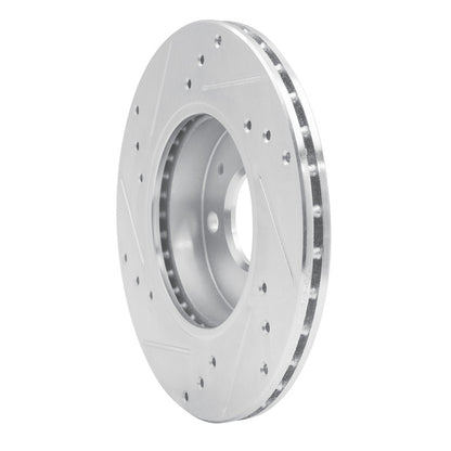 R1 Concepts R1 88-06 Nissan NX Front Right Drilled & Slotted Silver Brake Rotor