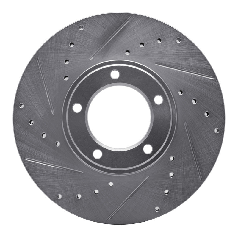 R1 Concepts R1 71-97 Jaguar XJ12 Front Left Drilled & Slotted Silver Brake Rotor