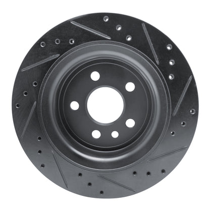 R1 Concepts R1 10-17 Volvo XC60 Rear Left Drilled & Slotted Black Brake Rotor