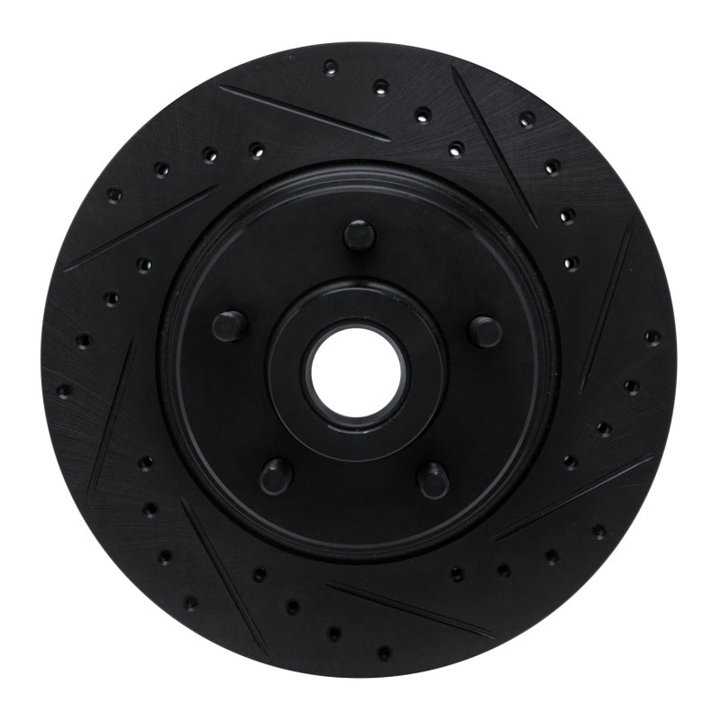 R1 Concepts R1 74-84 Chrysler Imperial Front Right Drilled & Slotted Black Brake Rotor