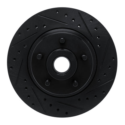 R1 Concepts R1 74-84 Chrysler Imperial Front Right Drilled & Slotted Black Brake Rotor