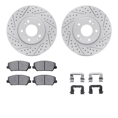 R1 Concepts R1 14-18 Kia Forte Koup Front Drill/Slot Carbon Coated Rotor Set w/Optimum Pads