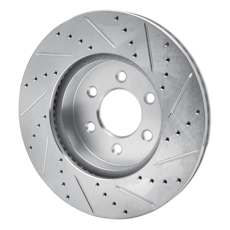 R1 Concepts R1 03-03 Dodge Durango Front Left Drilled & Slotted Silver Brake Rotor