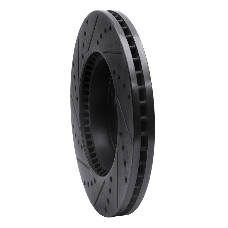 R1 Concepts R1 2007-2009 Kia Sorento Front Right Drilled & Slotted Black Brake Rotor