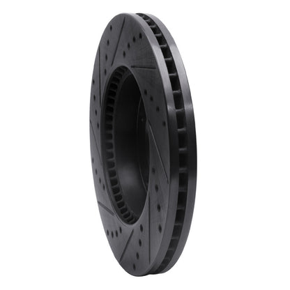R1 Concepts R1 2007-2009 Kia Sorento Front Right Drilled & Slotted Black Brake Rotor