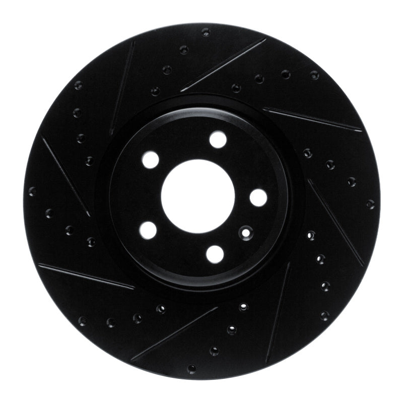R1 Concepts R1 2018-2025 Audi S5 Sportback Front Left Drilled & Slotted Black Brake Rotor