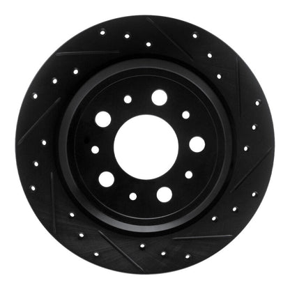R1 Concepts R1 99-00 Volvo V70 Rear Right Drilled & Slotted Black Brake Rotor