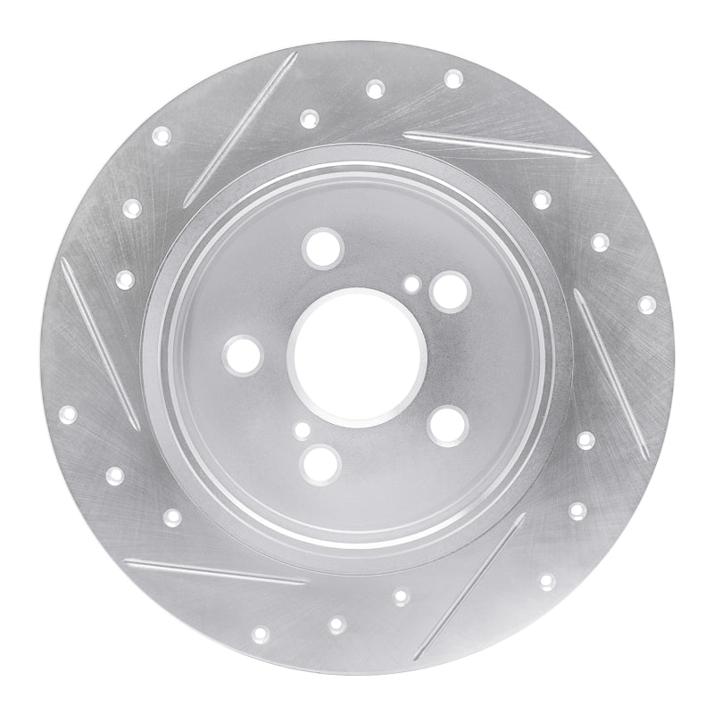 R1 Concepts R1 09-15 Toyota Corolla (Mexico) Rear Right Drilled & Slotted Silver Brake Rotor