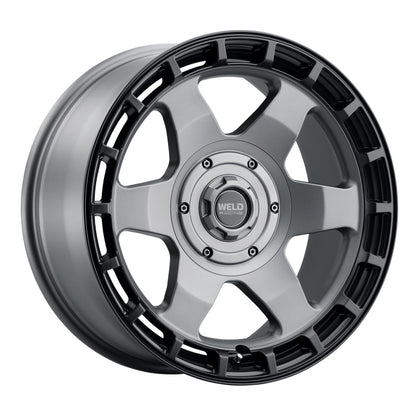 Weld Off-Road Ridge 20x9 - 8x170 BP - ET0 - 125.1mm CB - Satin Gunmetal Wheel (Black Ring)