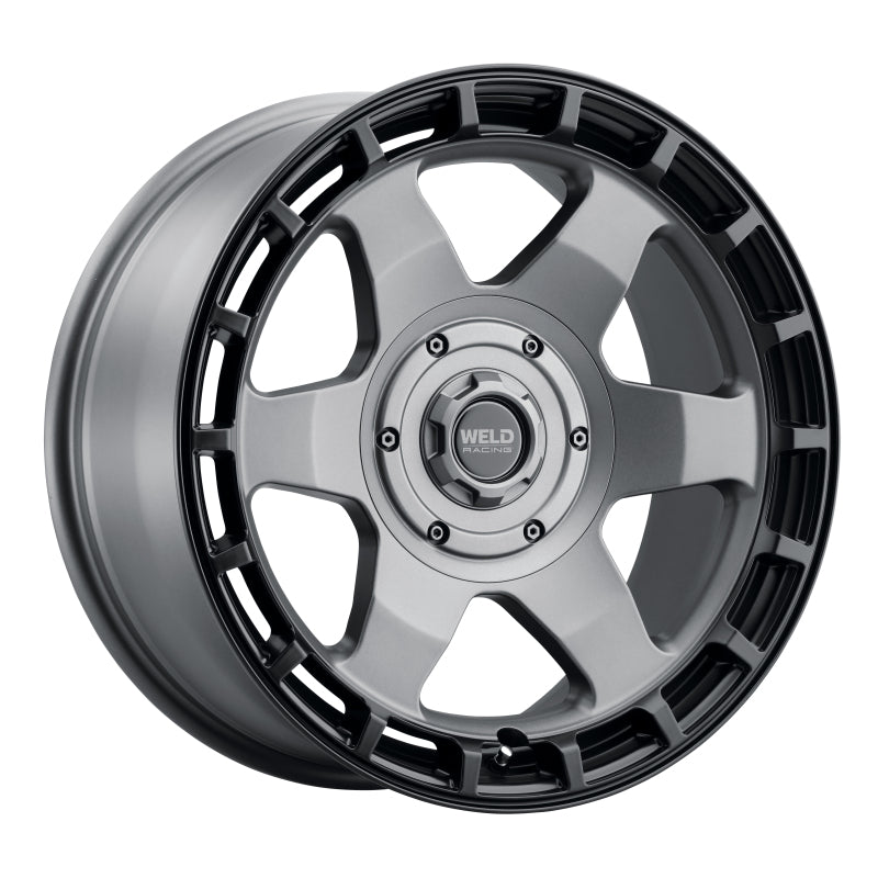 Weld Off-Road Ridge 20x9 - 8x180 BP - ET0 - 124.3mm CB - Satin Gunmetal Wheel (Black Ring)