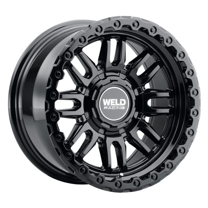 Weld Off-Road Swift 17x9in - 8x180 BP - ET-12 - 124.3mm CB - Gloss Black Wheel & Ring