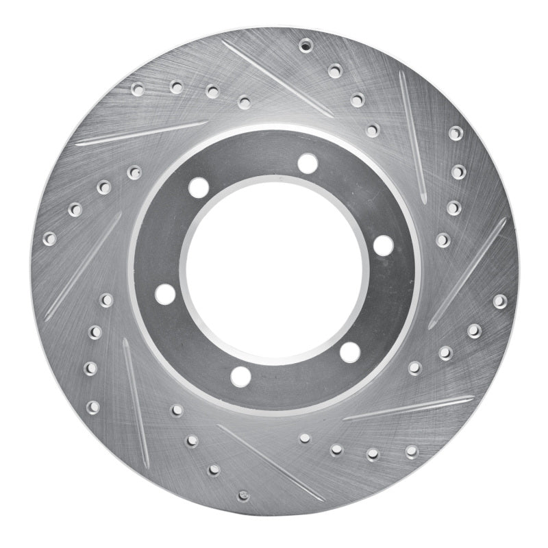 R1 Concepts R1 86-95 Toyota Pickup Front Right Drilled & Slotted Silver Brake Rotor