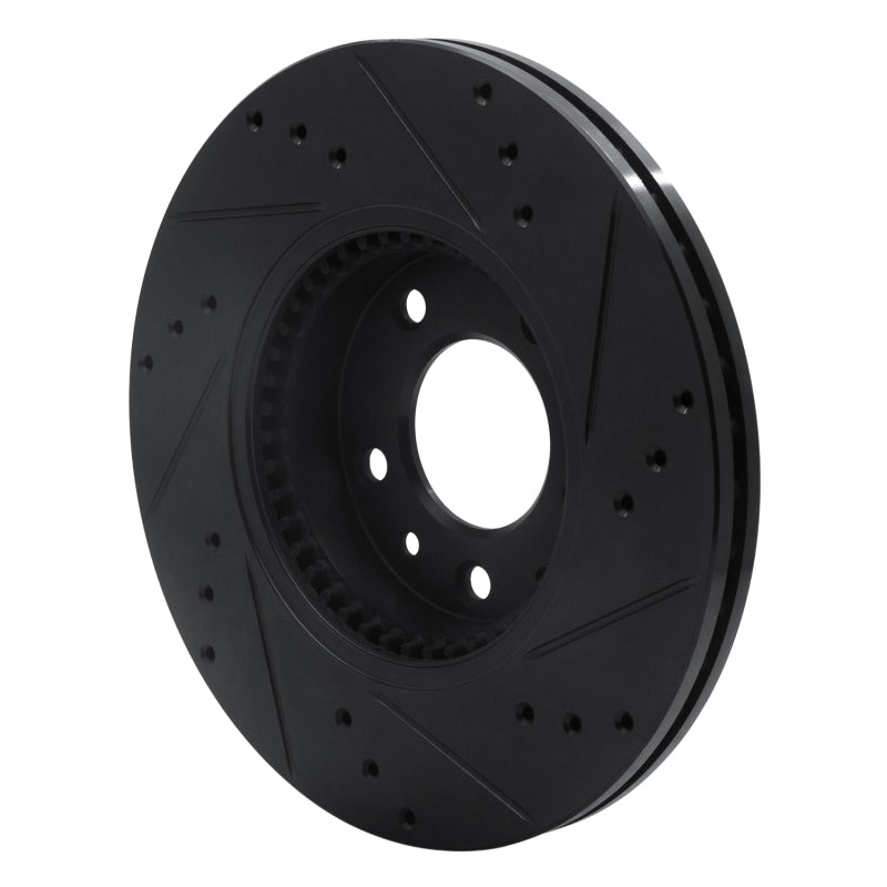 R1 Concepts R1 06-13 Ford Fusion Front Left Drilled & Slotted Black Brake Rotor