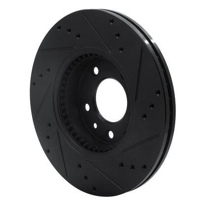 R1 Concepts R1 06-13 Ford Fusion Front Left Drilled & Slotted Black Brake Rotor