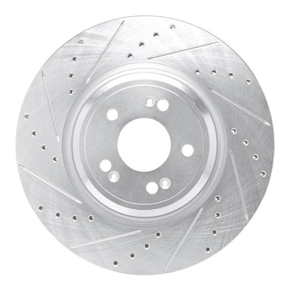 R1 Concepts R1 21-25 Genesis GV70 Front Left Drilled & Slotted Silver Brake Rotor