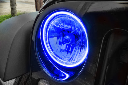 ORACLE Lighting Oracle 07-17 Jeep Wrangler Surface Mount LED Headlight Halo Kit - Blue
