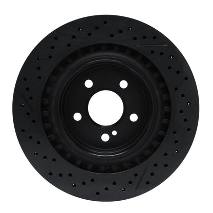 R1 Concepts R1 08-15 Mercedes-Benz C63 AMG Rear Drilled & Slotted Black Brake Rotor