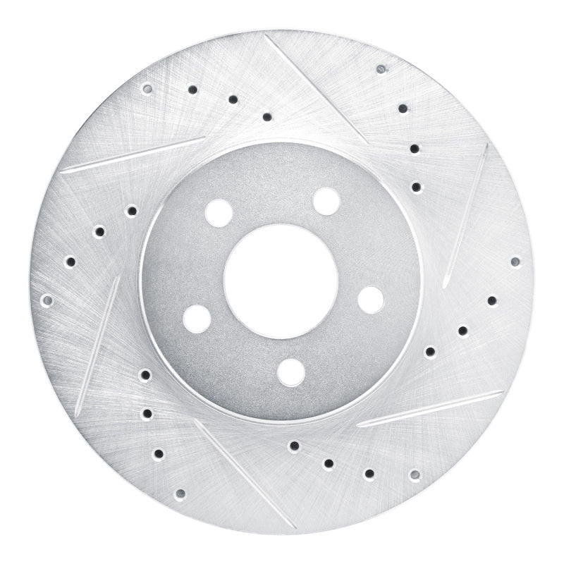 R1 Concepts R1 89-95 Chrysler LeBaron Front Right Drilled & Slotted Silver Brake Rotor