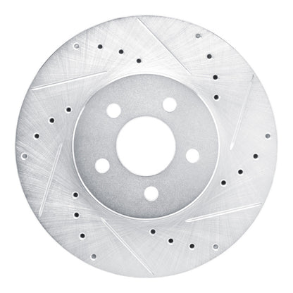 R1 Concepts R1 89-95 Chrysler LeBaron Front Right Drilled & Slotted Silver Brake Rotor