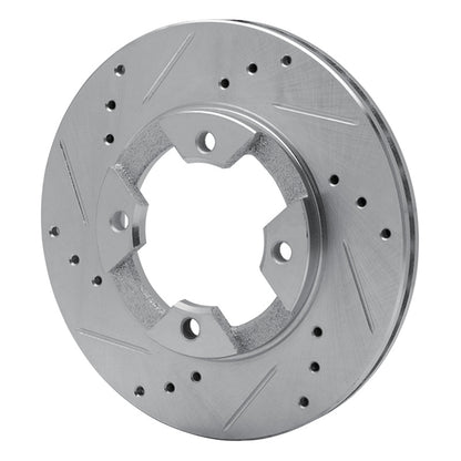 R1 Concepts R1 82-86 Nissan STANZA Front Left Drilled & Slotted Silver Brake Rotor