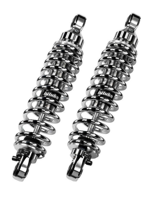 Bitubo Suspension Bitubo WME0 Twinshocks Adjustable: Spring Preload, Rebound, Length 351mm, Chrome Edition