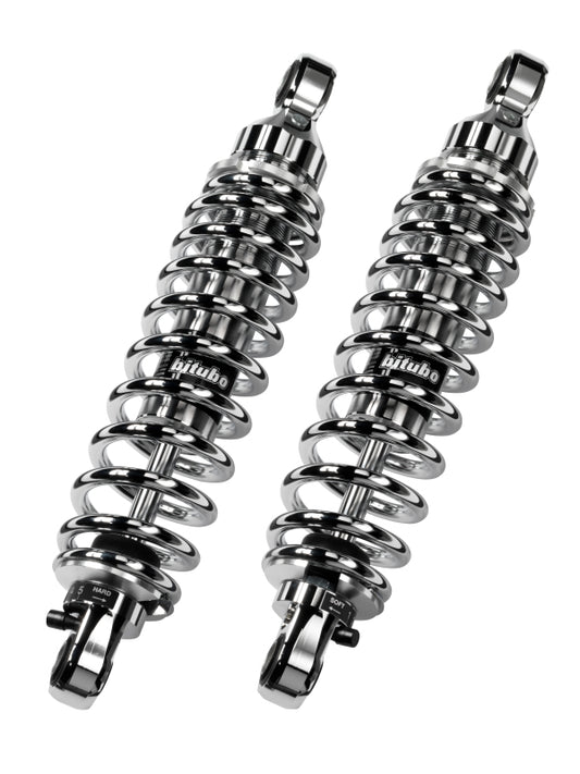 Bitubo Suspension Bitubo WME0 Twinshocks Adjustable: Spring Preload, Rebound, Length 326mm, Chrome Edition