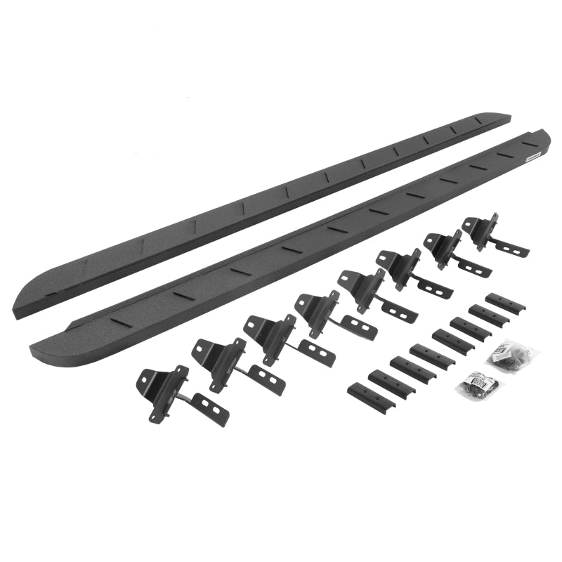 Go Rhino 20-22 Jeep Gladiator JT 4DR RB10 Slim Running Boards Kit (Incl. Brackets) - Bedliner Coat