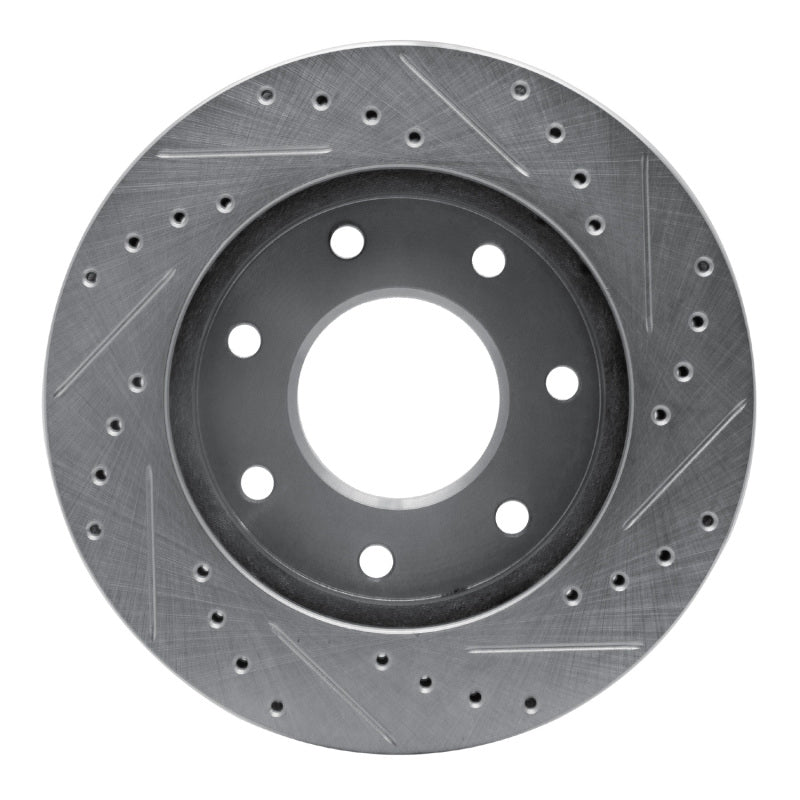 R1 Concepts R1 04-08 Ford F-150 RWD Front Left Drilled & Slotted Silver Brake Rotor