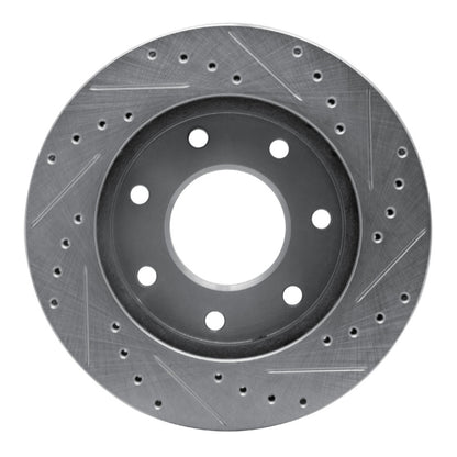 R1 Concepts R1 04-08 Ford F-150 RWD Front Left Drilled & Slotted Silver Brake Rotor