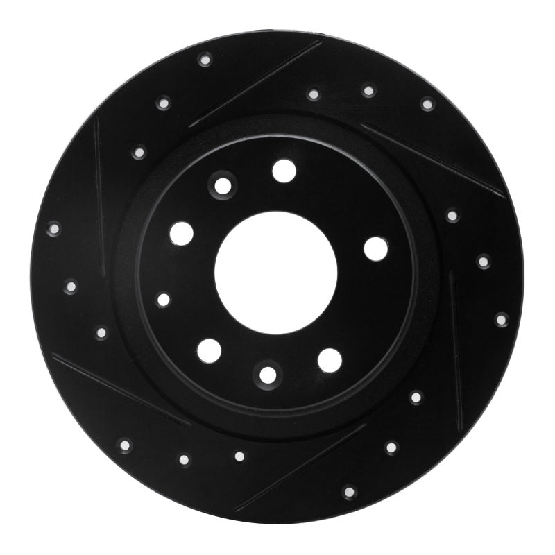 R1 Concepts R1 16-18 Mazda CX-3 Rear Left Drilled & Slotted Black Brake Rotor