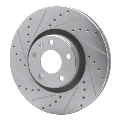 R1 Concepts R1 05-11 Audi A6 (USA/Canada) Front Left Drilled & Slotted Silver Brake Rotor