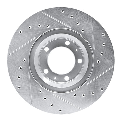 R1 Concepts R1 81-89 Alfa Romeo Milano Front Left Drilled & Slotted Silver Brake Rotor